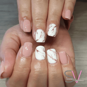 white marble nails